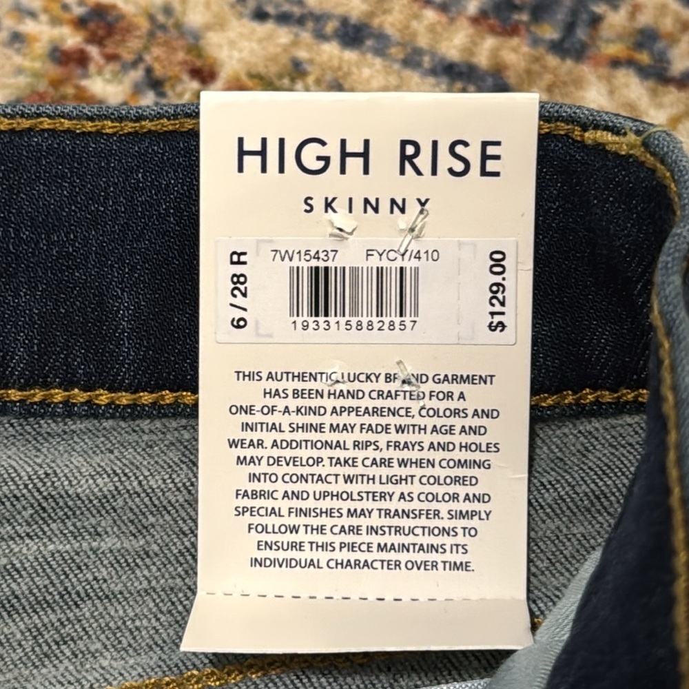 NWT $128 LUCKY BRAND WMN high rise skinny 6/28 Bridgette jeans pants - Picture 5 of 14